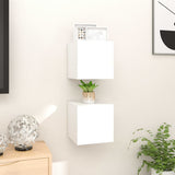 NNEVL Wall Mounted TV Cabinets 2 pcs High Gloss White 30.5x30x30 cm