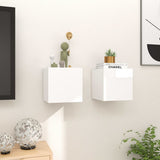 NNEVL Wall Mounted TV Cabinets 2 pcs High Gloss White 30.5x30x30 cm