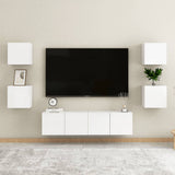 NNEVL Wall Mounted TV Cabinets 2 pcs High Gloss White 30.5x30x30 cm