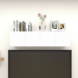 NNEVL Wall Mounted TV Cabinets 4 pcs High Gloss White 30.5x30x30 cm