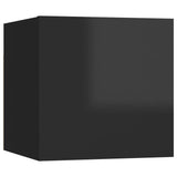 NNEVL Wall Mounted TV Cabinets 4 pcs High Gloss Black 30.5x30x30 cm
