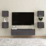 NNEVL Wall Mounted TV Cabinet High Gloss Grey 30.5x30x30 cm