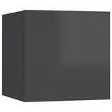 NNEVL Wall Mounted TV Cabinets 2 pcs High Gloss Grey 30.5x30x30 cm