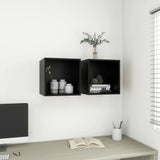NNEVL Wall Cabinet Black 37x37x37 cm Chipboard