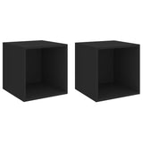 NNEVL Wall Cabinets 2 pcs Black 37x37x37 cm Chipboard