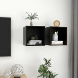 NNEVL Wall Cabinets 2 pcs Black 37x37x37 cm Chipboard