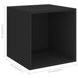 NNEVL Wall Cabinets 2 pcs Black 37x37x37 cm Chipboard