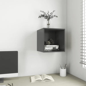 NNEVL Wall Cabinet Grey 37x37x37 cm Chipboard