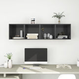 NNEVL Wall Cabinets 4 pcs Grey 37x37x37 cm Chipboard