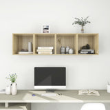 NNEVL Wall Cabinets 4 pcs Sonoma Oak 37x37x37 cm Chipboard