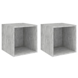 NNEVL Wall Cabinets 2 pcs Concrete Grey 37x37x37 cm Chipboard