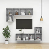 NNEVL Wall Cabinets 4 pcs Concrete Grey 37x37x37 cm Chipboard