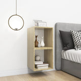 NNEVL Wall Cabinets 2 pcs White and Sonoma Oak 37x37x37 cm Chipboard