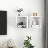 NNEVL Wall Cabinets 2 pcs High Gloss White 37x37x37 cm Chipboard