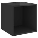 NNEVL Wall Cabinet High Gloss Black 37x37x37 cm Chipboard