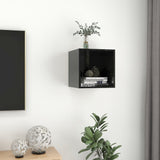 NNEVL Wall Cabinet High Gloss Black 37x37x37 cm Chipboard
