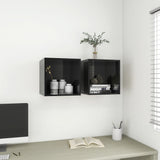 NNEVL Wall Cabinet High Gloss Black 37x37x37 cm Chipboard