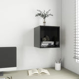 NNEVL Wall Cabinet High Gloss Black 37x37x37 cm Chipboard