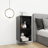 NNEVL Wall Cabinets 2 pcs High Gloss Black 37x37x37 cm Chipboard