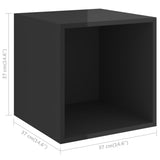 NNEVL Wall Cabinets 2 pcs High Gloss Black 37x37x37 cm Chipboard