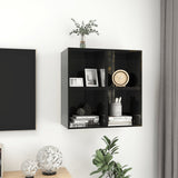 NNEVL Wall Cabinets 4 pcs High Gloss Black 37x37x37 cm Chipboard