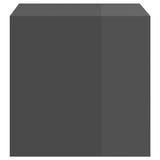 NNEVL Wall Cabinet High Gloss Grey 37x37x37 cm Chipboard
