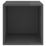 NNEVL Wall Cabinets 2 pcs High Gloss Grey 37x37x37 cm Chipboard