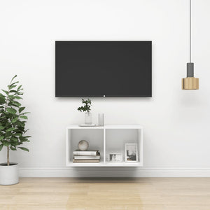 NNEVL Wall-mounted TV Cabinet White 37x37x72 cm Chipboard