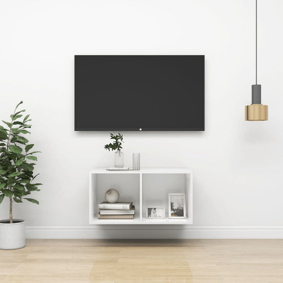 NNEVL Wall-mounted TV Cabinet White 37x37x72 cm Chipboard