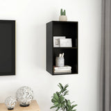 NNEVL Wall-mounted TV Cabinet Black 37x37x72 cm Chipboard