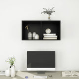NNEVL Wall-mounted TV Cabinet Black 37x37x72 cm Chipboard