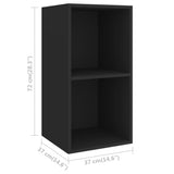 NNEVL Wall-mounted TV Cabinet Black 37x37x72 cm Chipboard