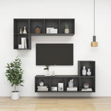 NNEVL Wall-mounted TV Cabinet Grey 37x37x72 cm Chipboard