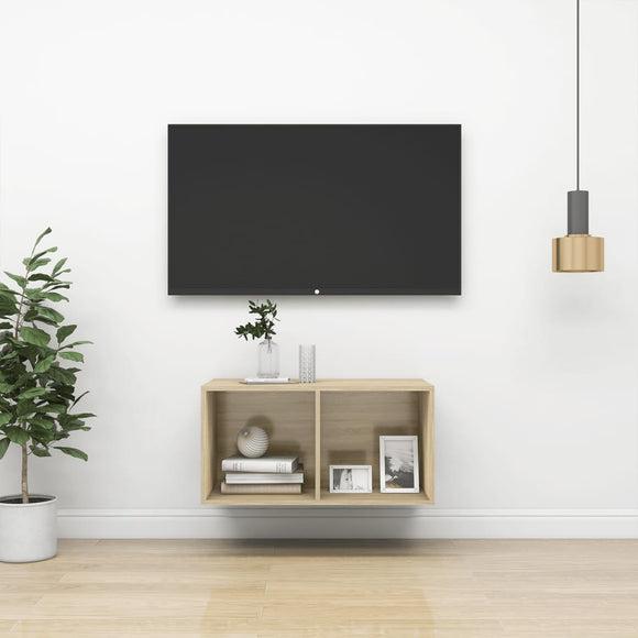 NNEVL Wall-mounted TV Cabinet Sonoma Oak 37x37x72 cm Chipboard