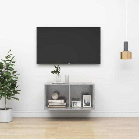 NNEVL Wall-mounted TV Cabinet Concrete Grey 37x37x72 cm Chipboard