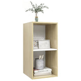 NNEVL Wall-mounted TV Cabinet Sonoma Oak and White 37x37x72 cm Chipboard