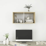 NNEVL Wall-mounted TV Cabinet Sonoma Oak and White 37x37x72 cm Chipboard