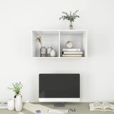 NNEVL Wall-mounted TV Cabinet High Gloss White 37x37x72 cm Chipboard