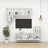 NNEVL Wall-mounted TV Cabinet High Gloss White 37x37x72 cm Chipboard