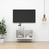 NNEVL Wall-mounted TV Cabinet High Gloss White 37x37x72 cm Chipboard