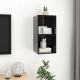 NNEVL Wall-mounted TV Cabinet High Gloss Black 37x37x72 cm Chipboard