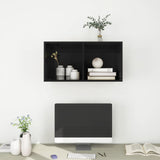 NNEVL Wall-mounted TV Cabinet High Gloss Black 37x37x72 cm Chipboard