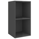 NNEVL Wall-mounted TV Cabinet High Gloss Grey 37x37x72 cm Chipboard