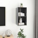 NNEVL Wall-mounted TV Cabinet High Gloss Grey 37x37x72 cm Chipboard