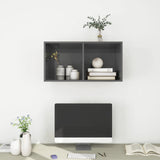 NNEVL Wall-mounted TV Cabinet High Gloss Grey 37x37x72 cm Chipboard