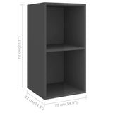 NNEVL Wall-mounted TV Cabinet High Gloss Grey 37x37x72 cm Chipboard