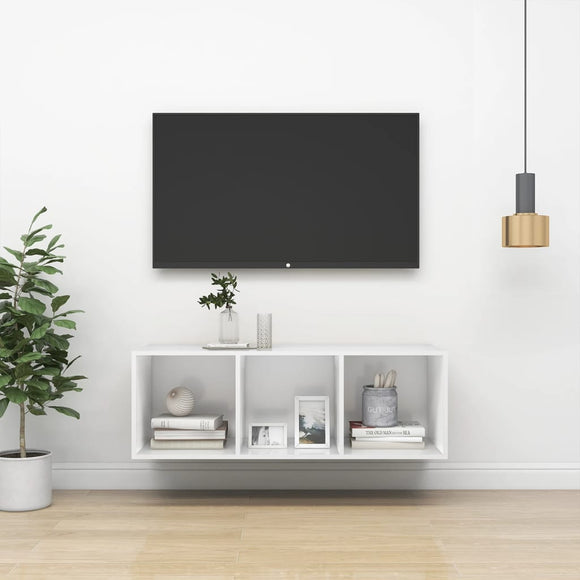 NNEVL Wall-mounted TV Cabinet White 37x37x107 cm Chipboard