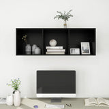 NNEVL Wall-mounted TV Cabinet Black 37x37x107 cm Chipboard