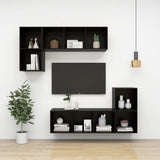 NNEVL Wall-mounted TV Cabinet Black 37x37x107 cm Chipboard