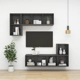 NNEVL Wall-mounted TV Cabinet Grey 37x37x107 cm Chipboard